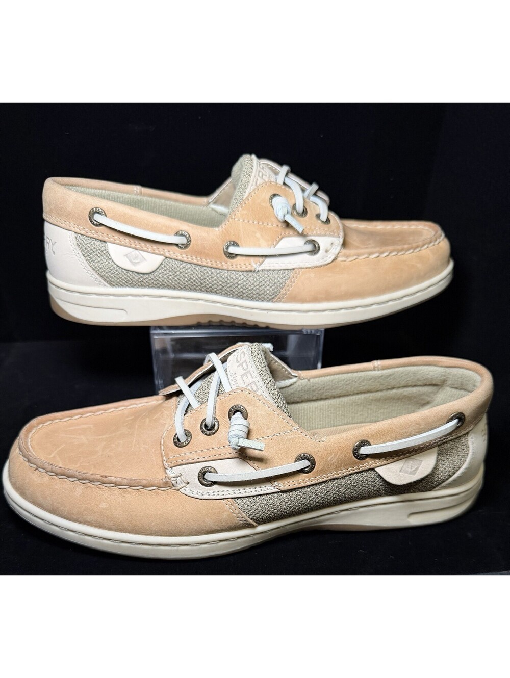 Sperry Women's Koifish Linen Oats Boat Shoes - Tan - Size US 9- STS95589
